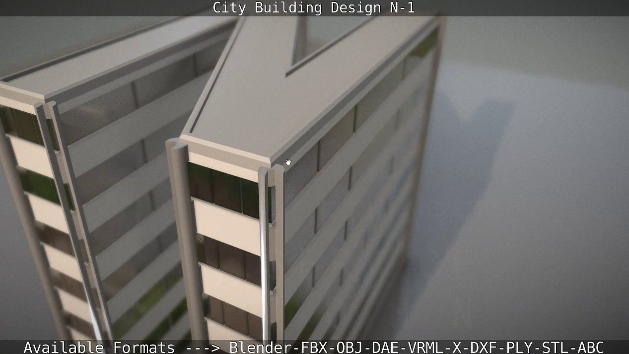City Building Design N-1 Low-poly 3D model_32