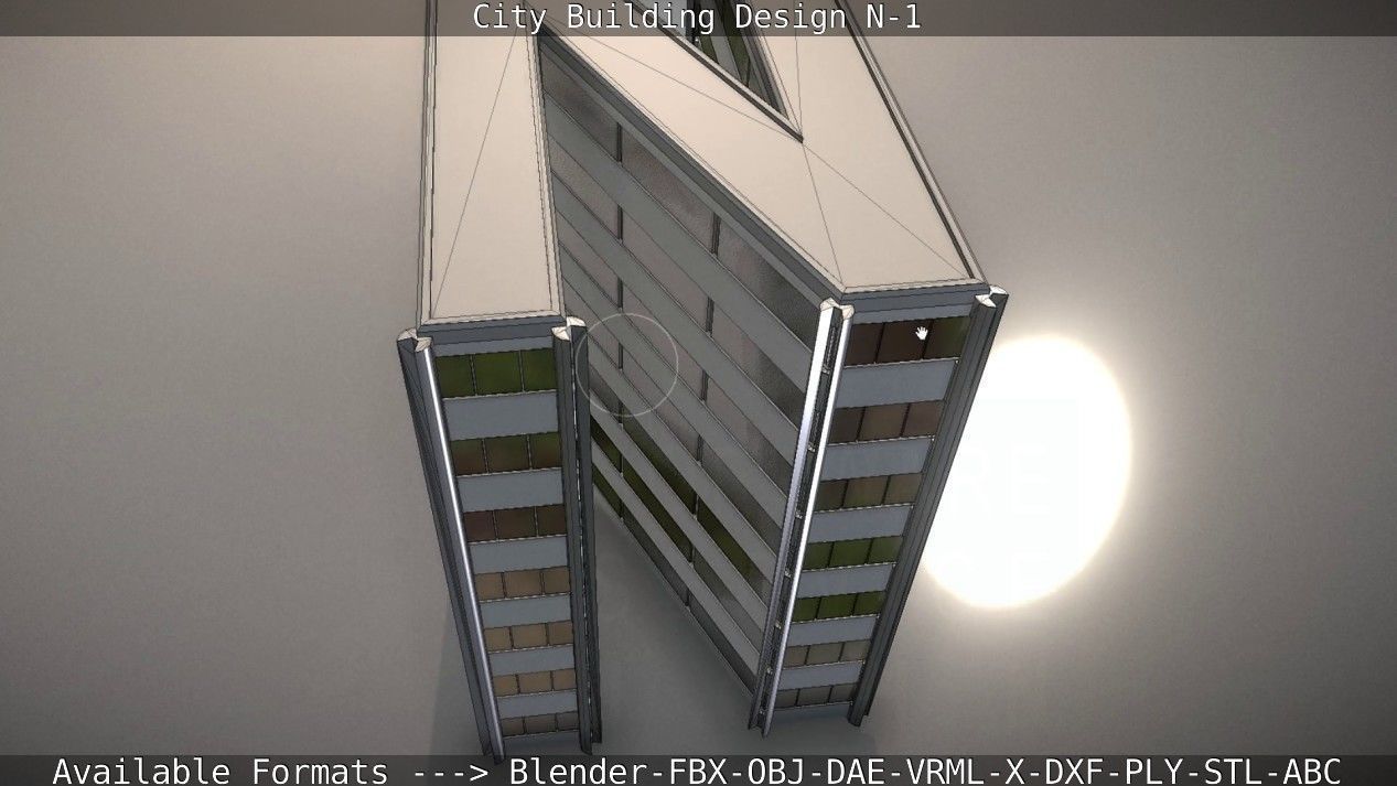 City Building Design N-1 Low-poly 3D model_79
