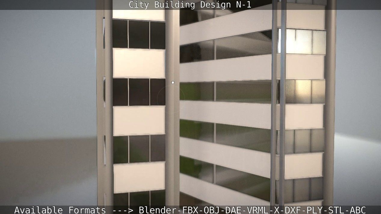 City Building Design N-1 Low-poly 3D model_29