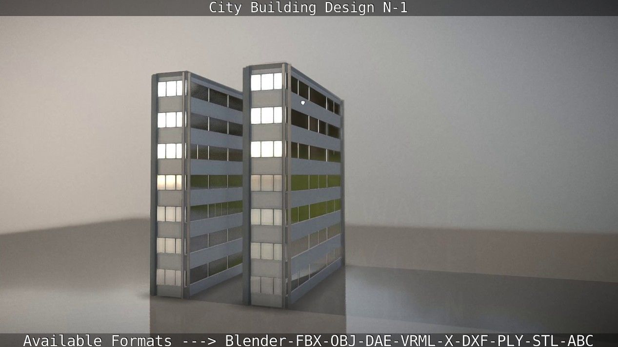 City Building Design N-1 Low-poly 3D model_21