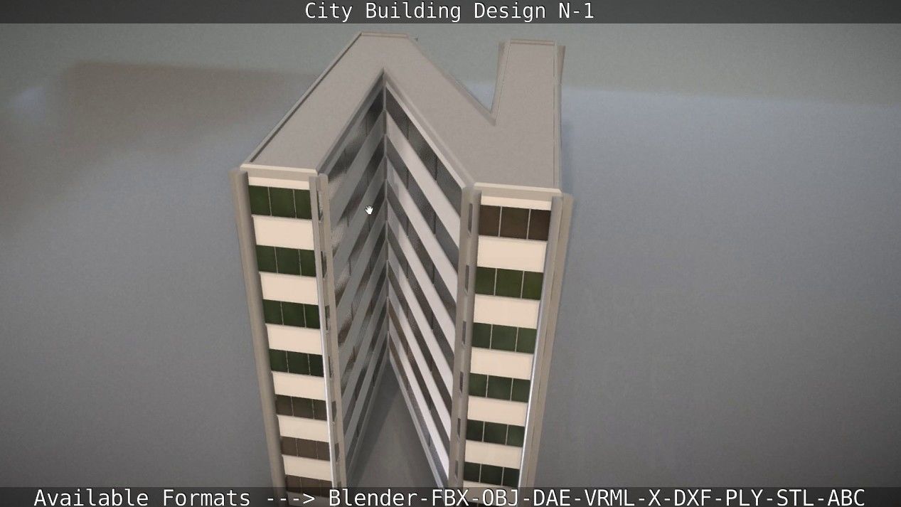 City Building Design N-1 Low-poly 3D model_101