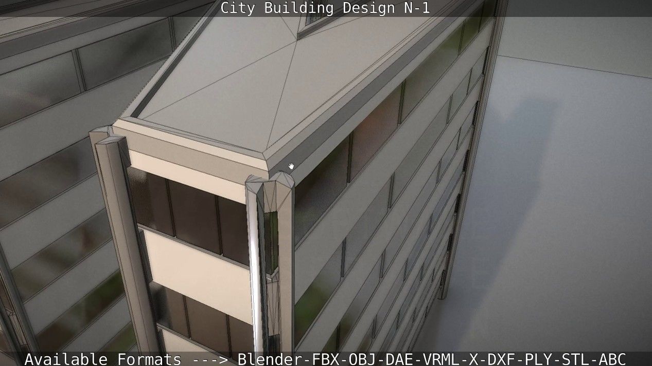 City Building Design N-1 Low-poly 3D model_34