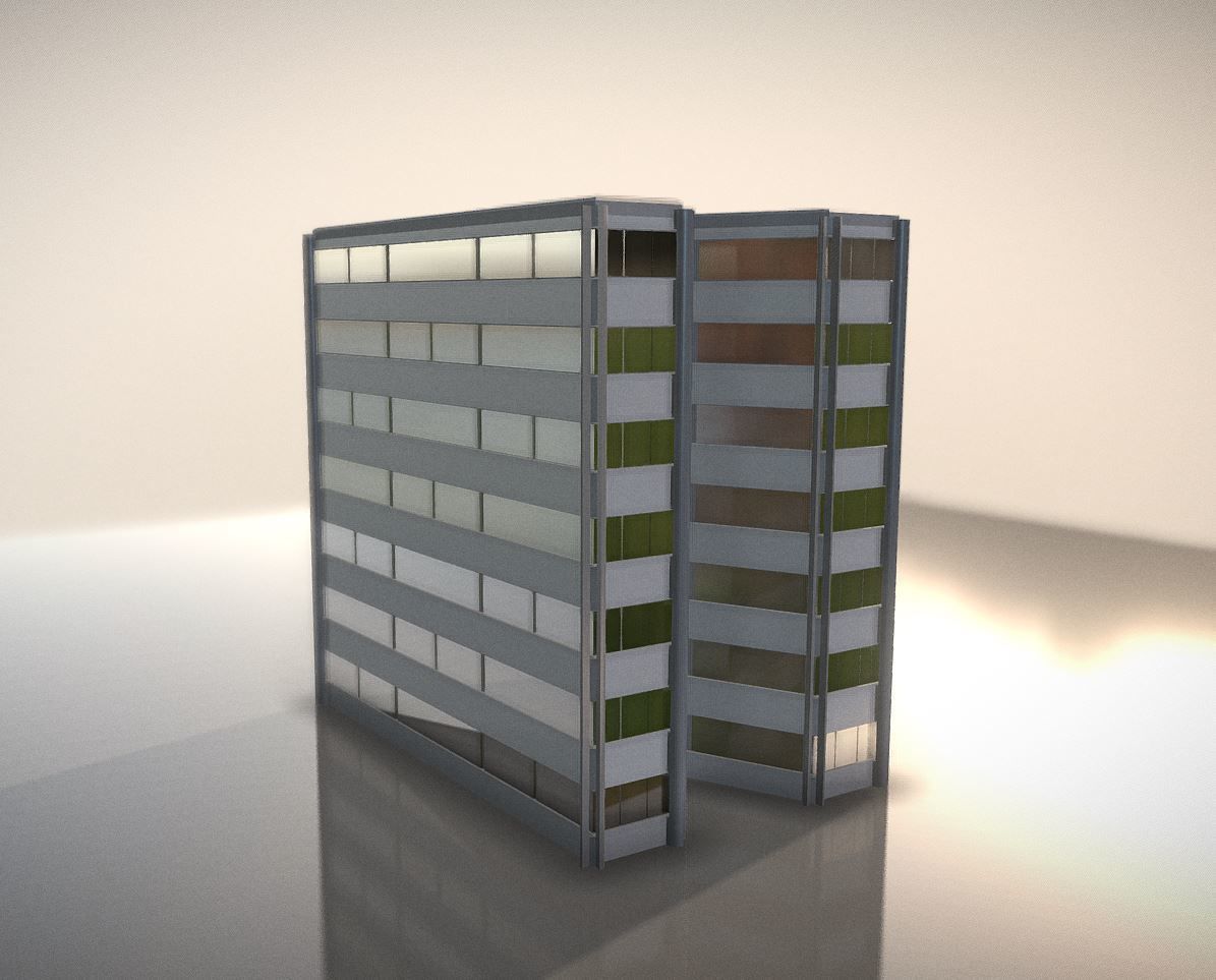 City Building Design N-1 Low-poly 3D model_2