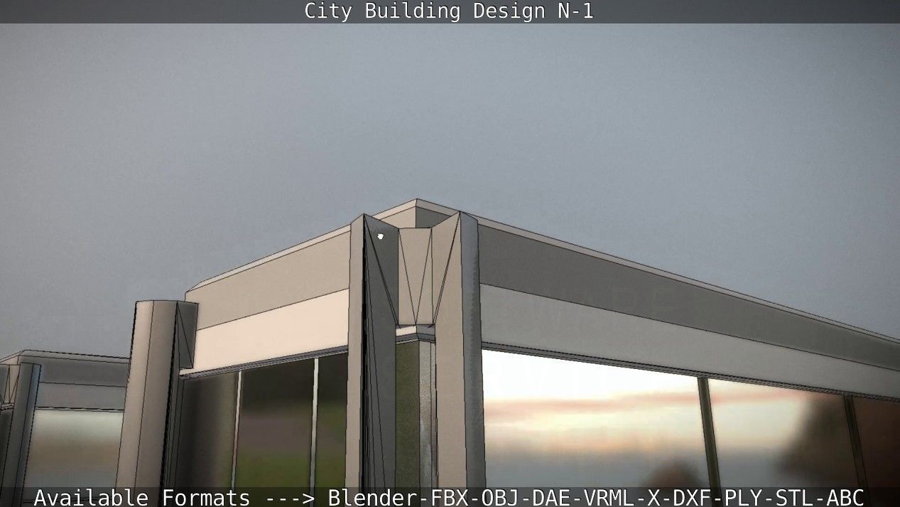 City Building Design N-1 Low-poly 3D model_38