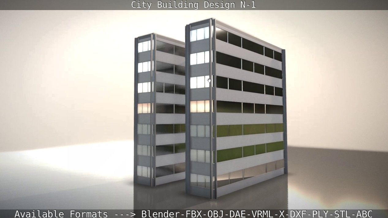 City Building Design N-1 Low-poly 3D model_49