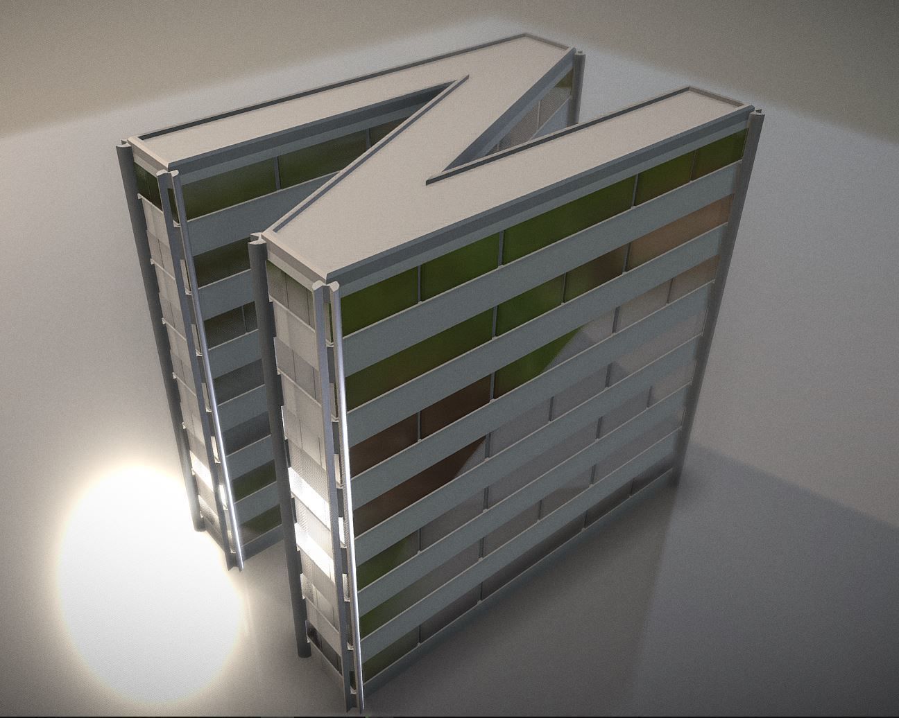 City Building Design N-1 Low-poly 3D model_7