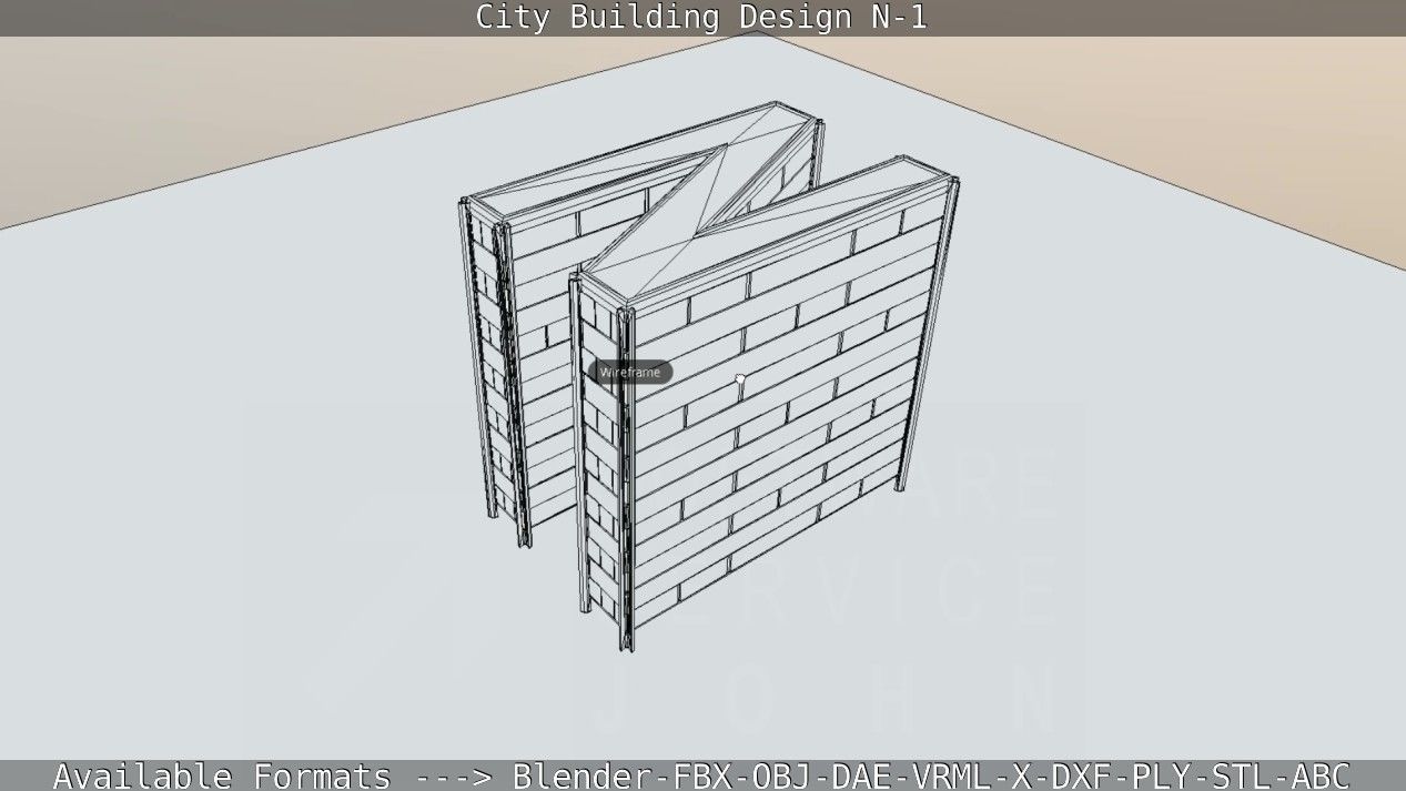 City Building Design N-1 Low-poly 3D model_57