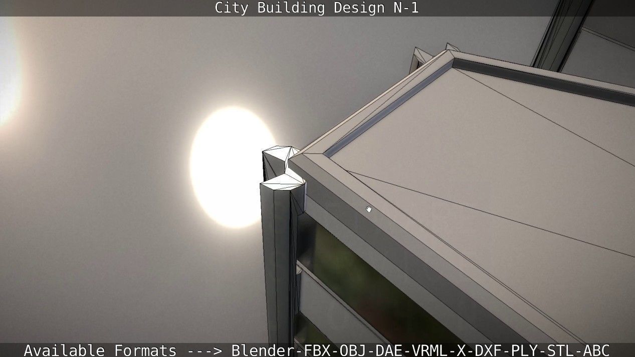 City Building Design N-1 Low-poly 3D model_41