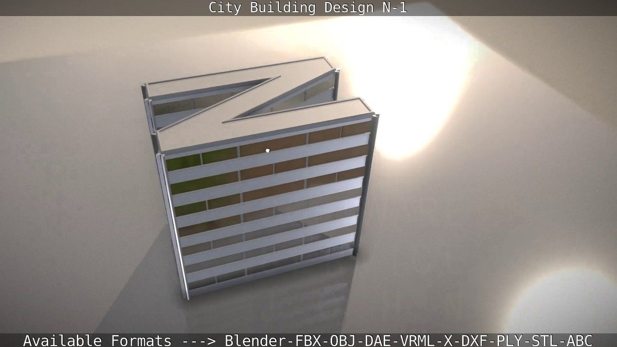 City Building Design N-1 Low-poly 3D model_15