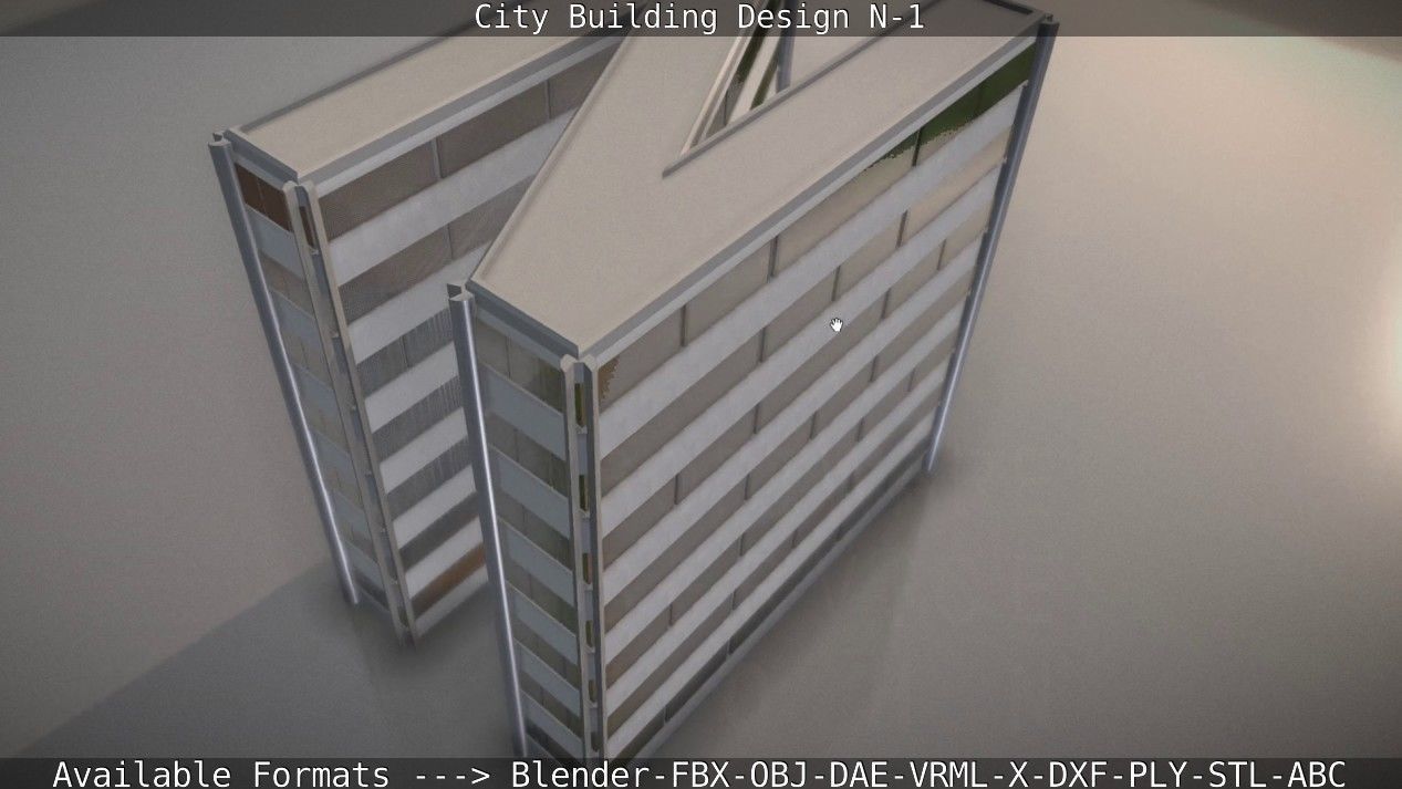 City Building Design N-1 Low-poly 3D model_75