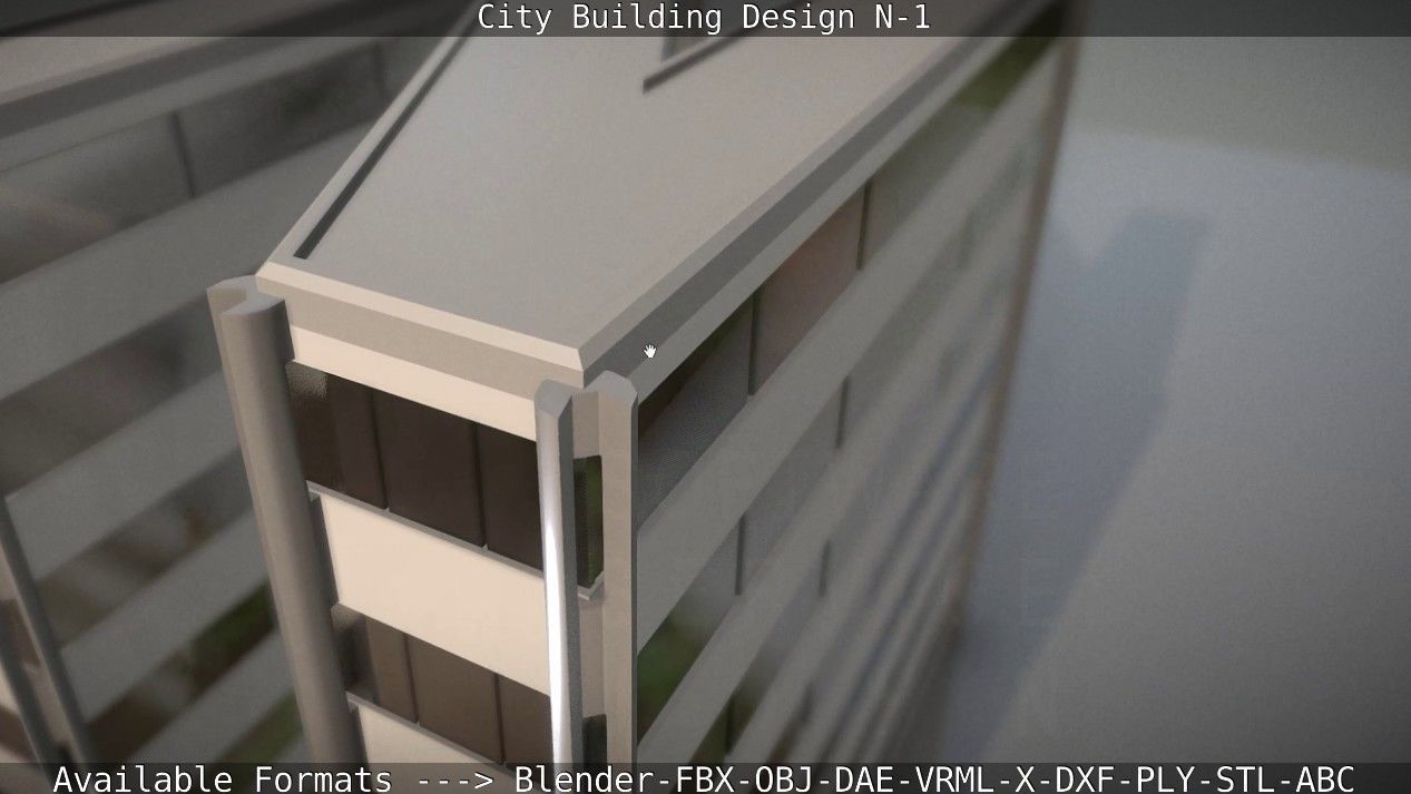 City Building Design N-1 Low-poly 3D model_33