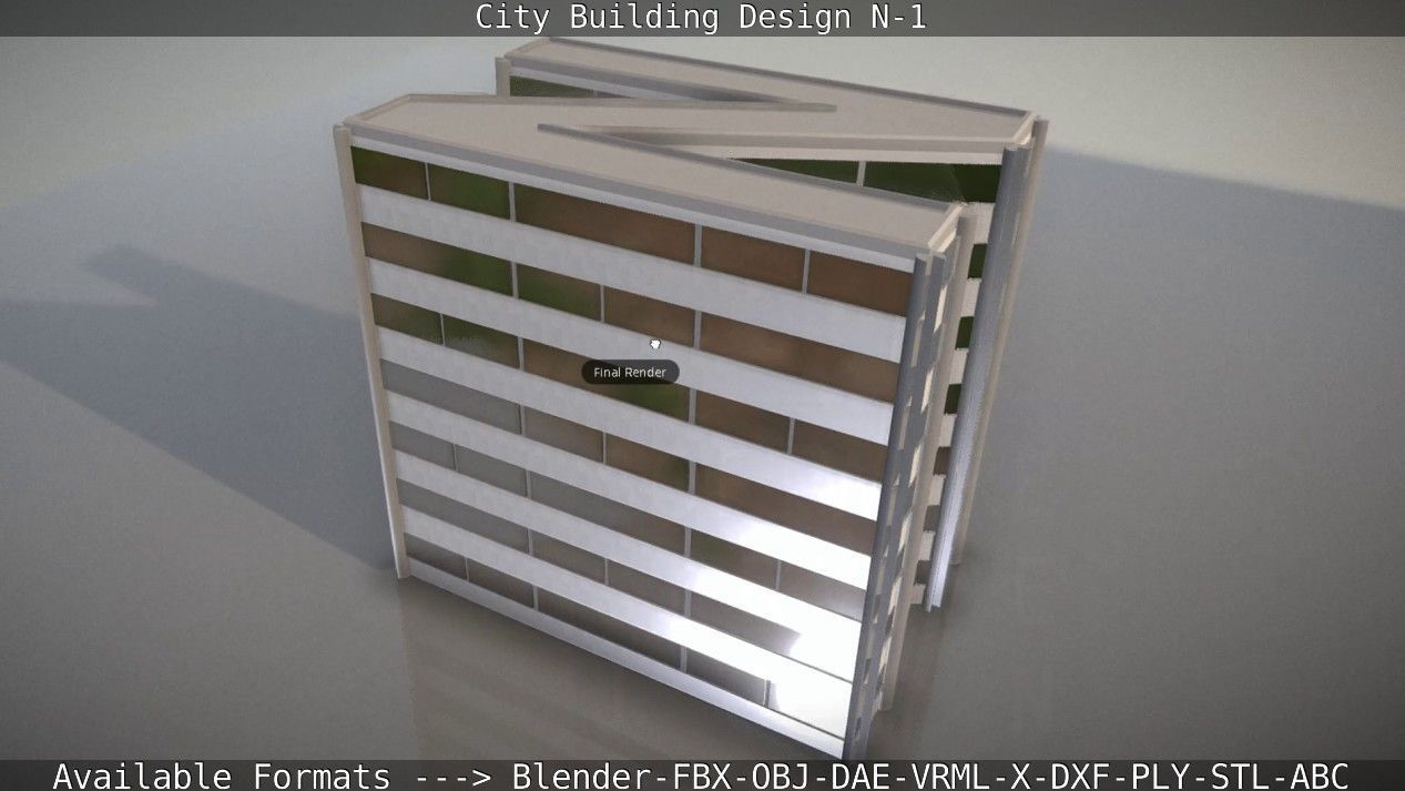 City Building Design N-1 Low-poly 3D model_99