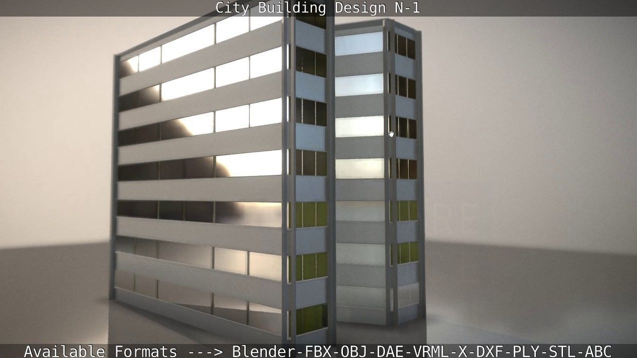 City Building Design N-1 Low-poly 3D model_93