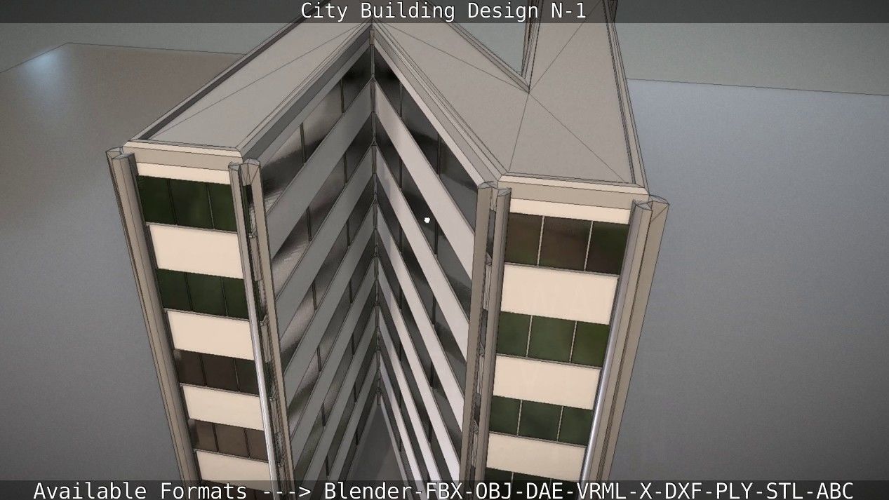 City Building Design N-1 Low-poly 3D model_103