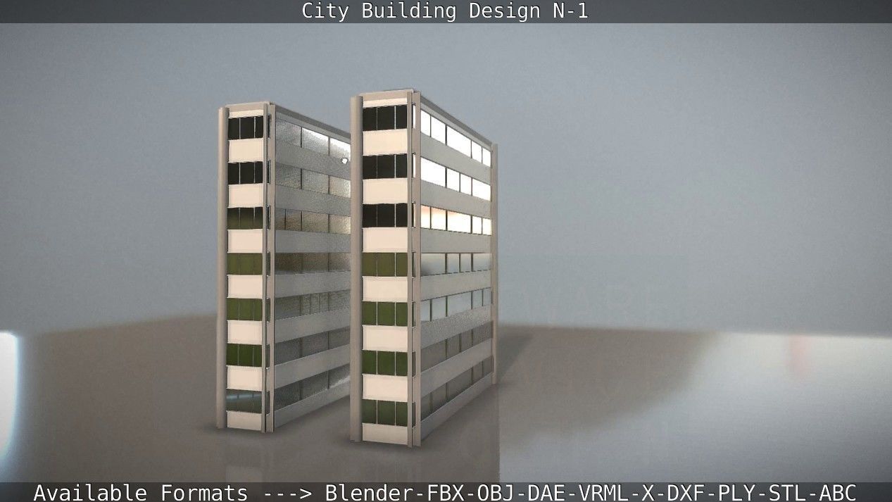 City Building Design N-1 Low-poly 3D model_22