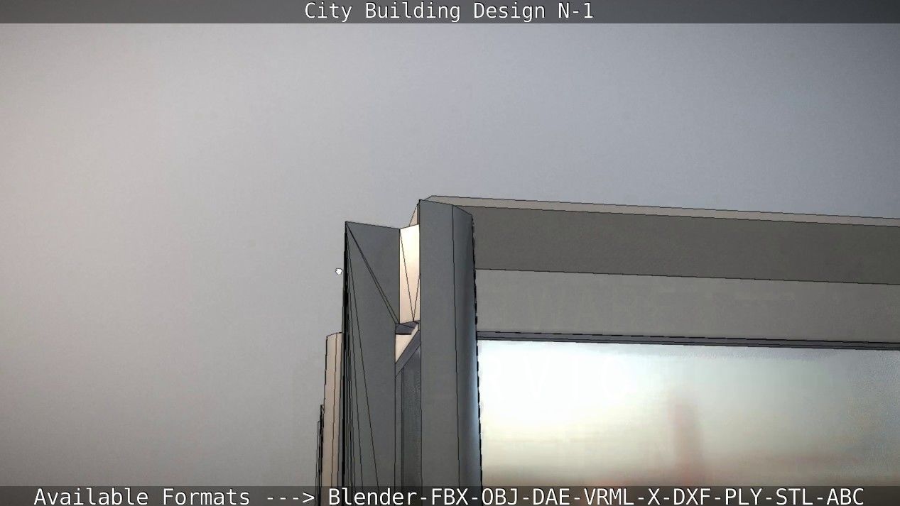 City Building Design N-1 Low-poly 3D model_39
