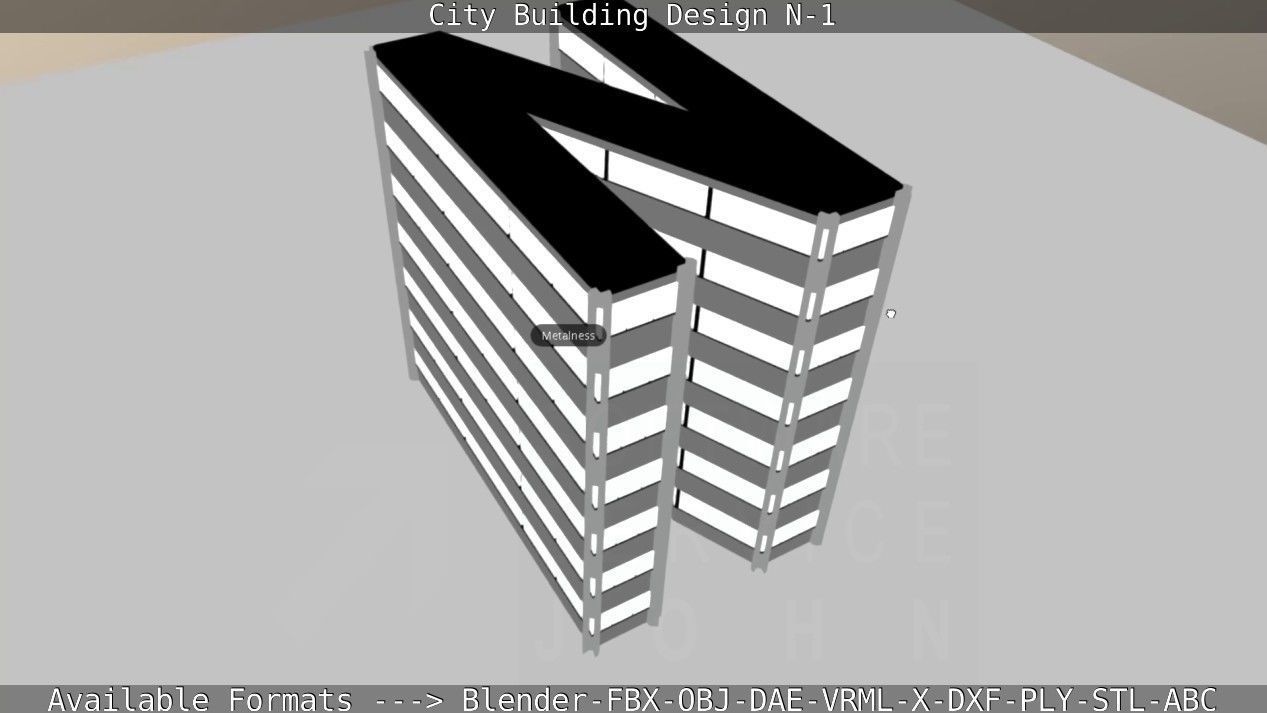 City Building Design N-1 Low-poly 3D model_83