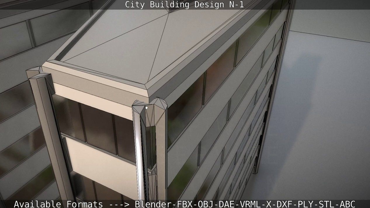 City Building Design N-1 Low-poly 3D model_35
