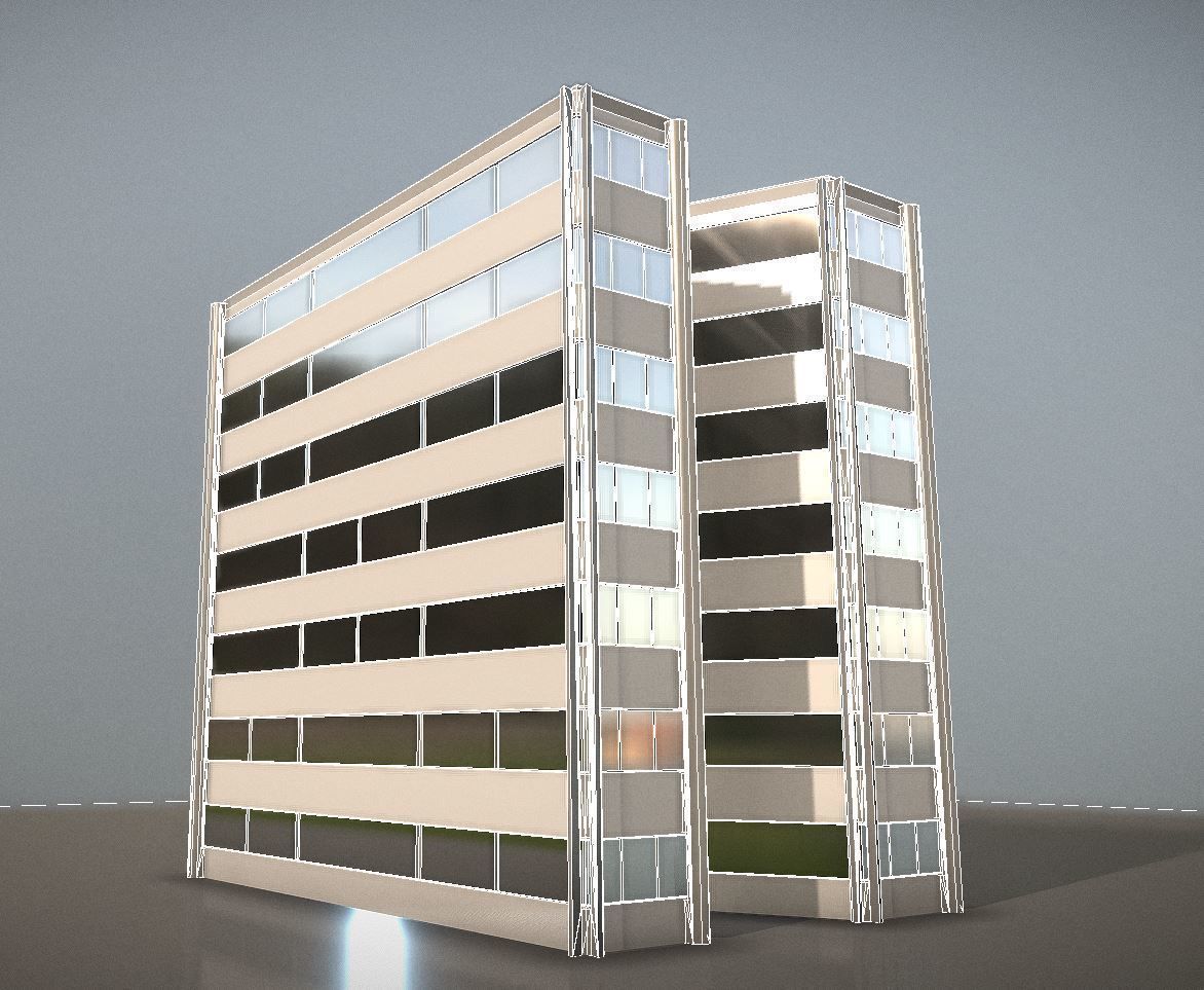 City Building Design N-1 Low-poly 3D model_8