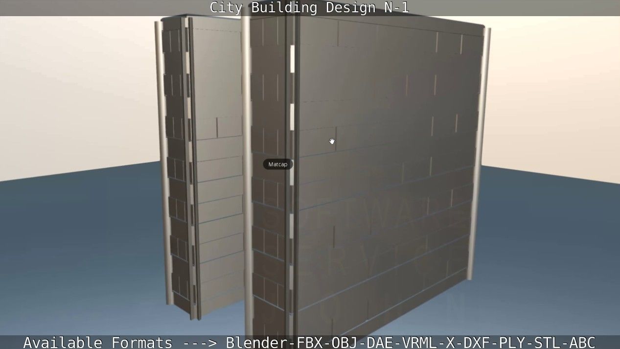City Building Design N-1 Low-poly 3D model_53