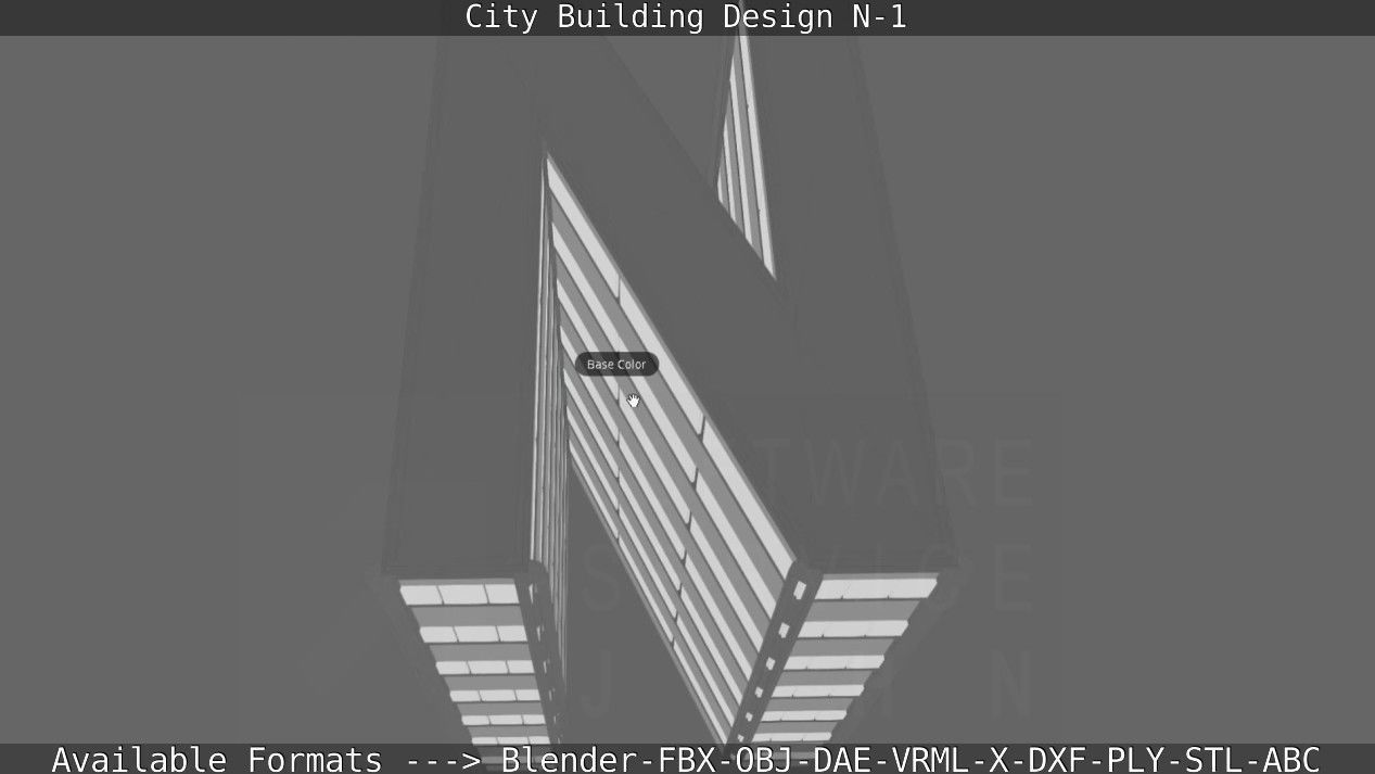 City Building Design N-1 Low-poly 3D model_64