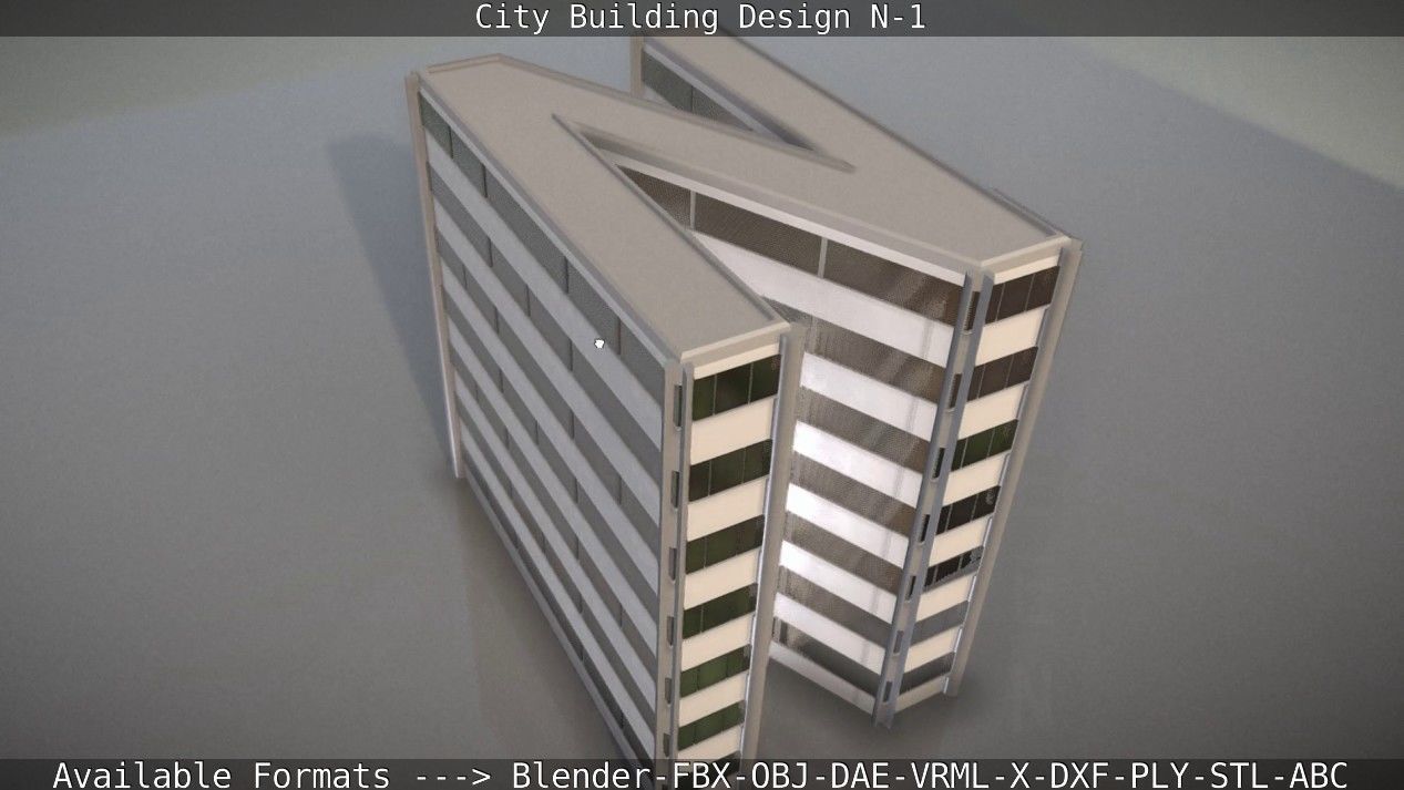 City Building Design N-1 Low-poly 3D model_100