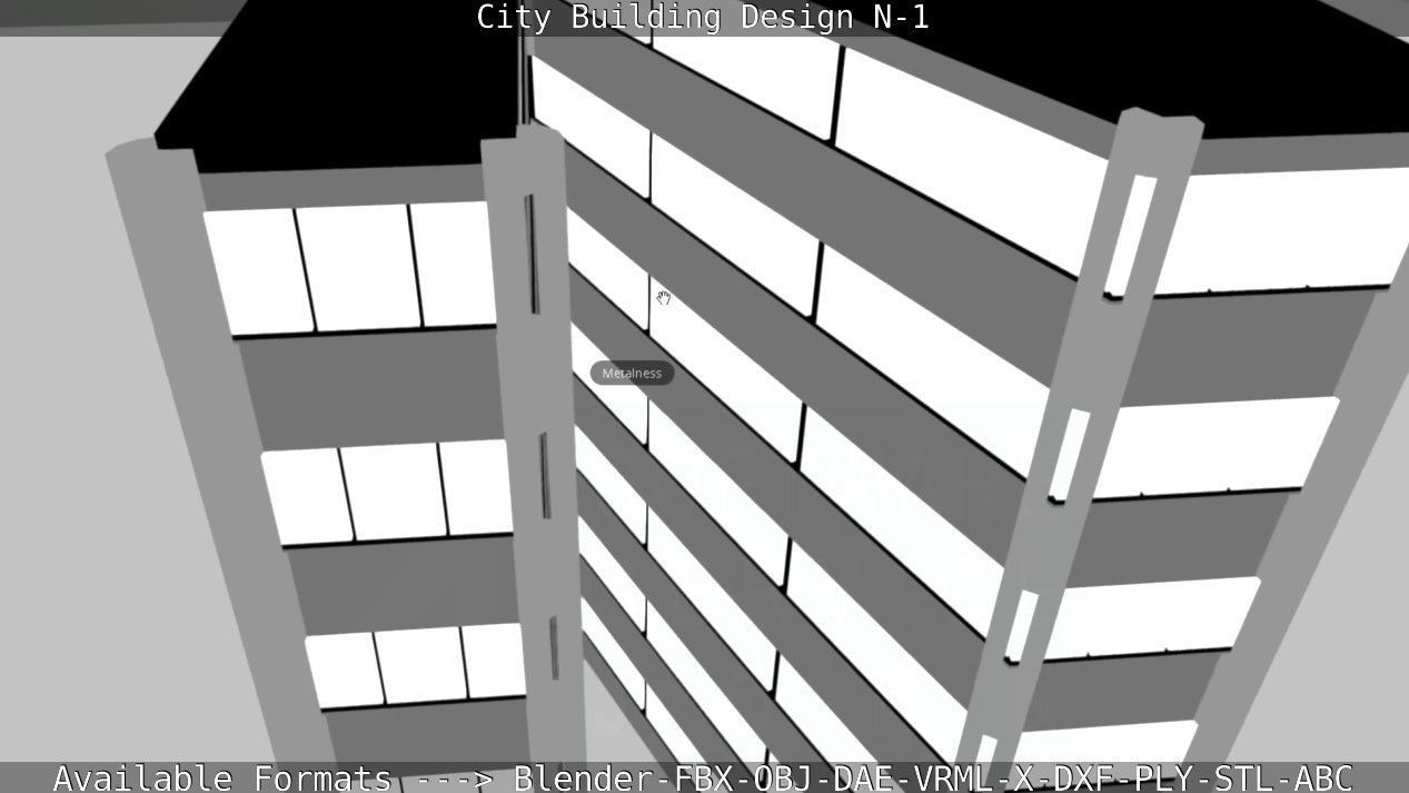 City Building Design N-1 Low-poly 3D model_66