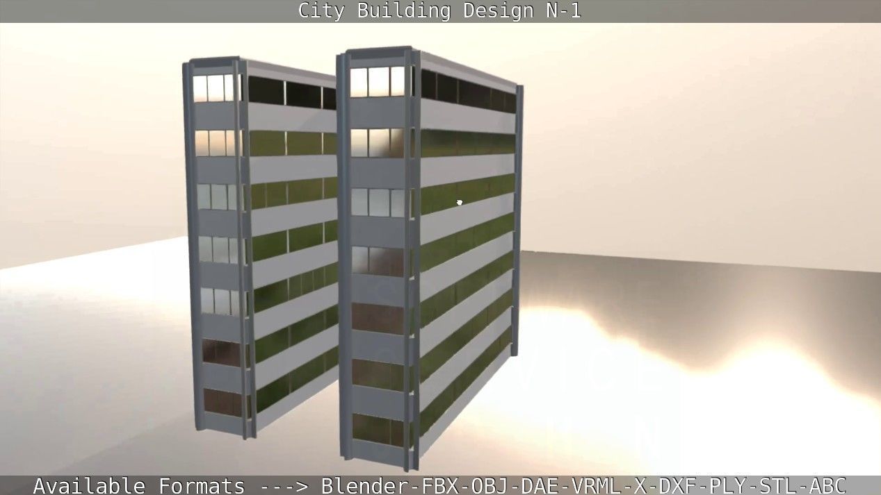 City Building Design N-1 Low-poly 3D model_96