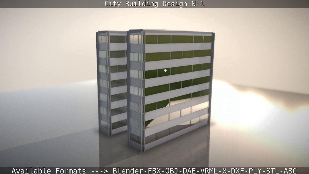 City Building Design N-1 Low-poly 3D model_51