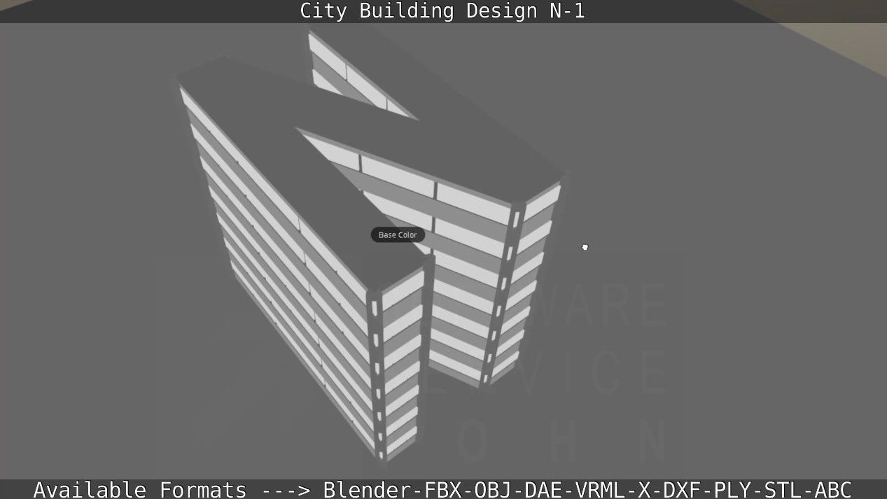 City Building Design N-1 Low-poly 3D model_87