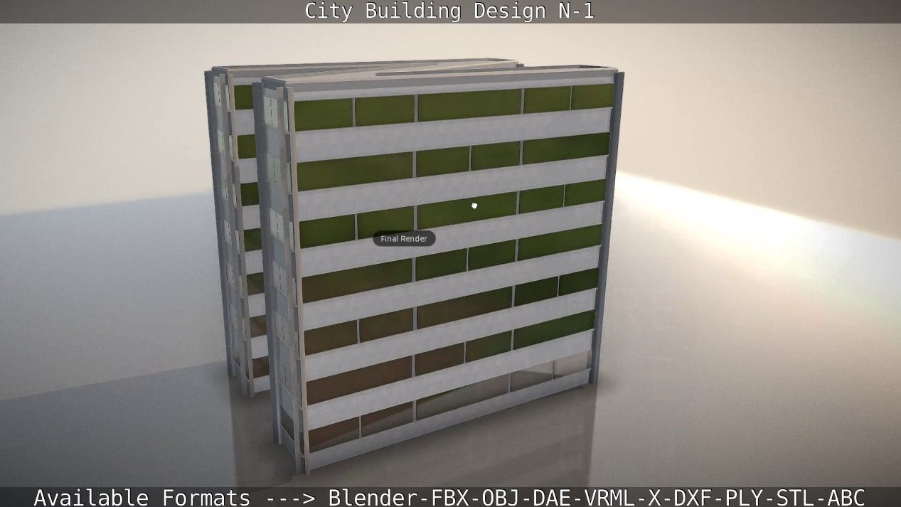 City Building Design N-1 Low-poly 3D model_98