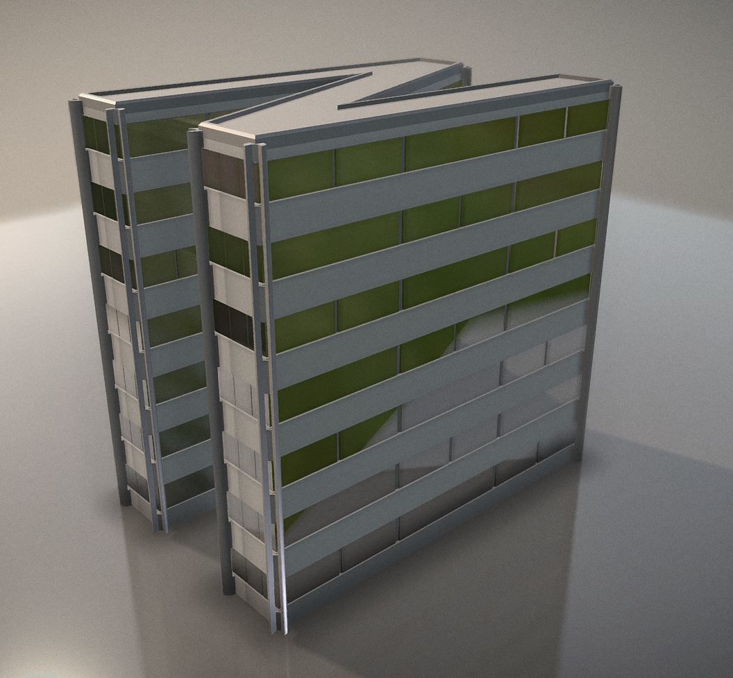 City Building Design N-1 Low-poly 3D model_4