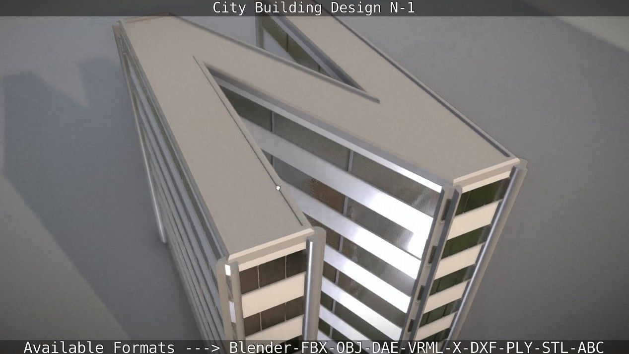 City Building Design N-1 Low-poly 3D model_24