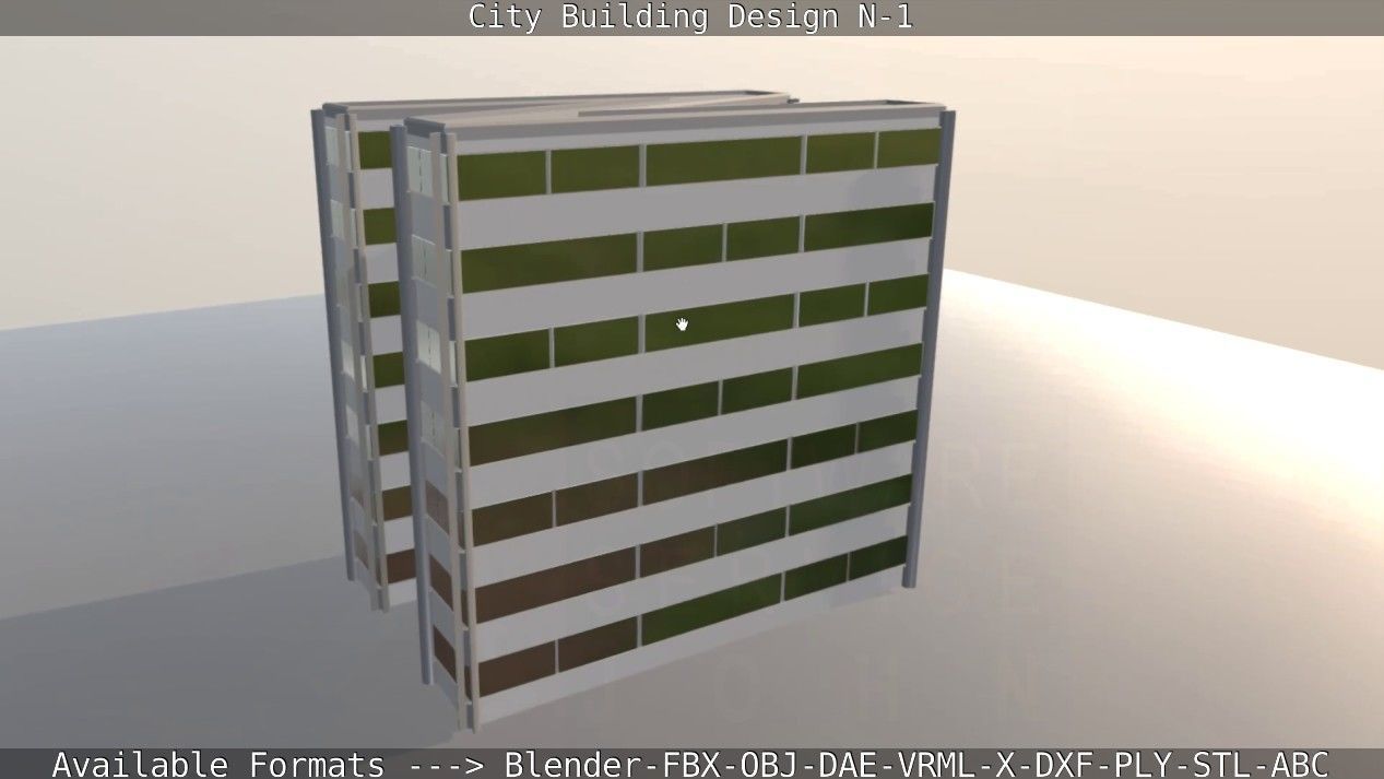 City Building Design N-1 Low-poly 3D model_97