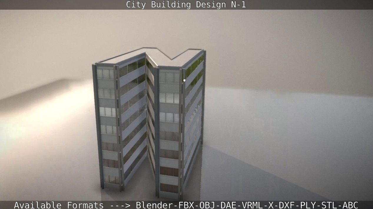 City Building Design N-1 Low-poly 3D model_14