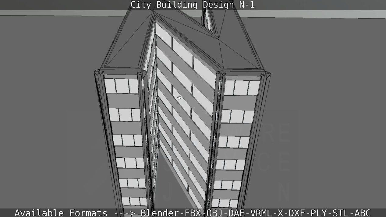 City Building Design N-1 Low-poly 3D model_62