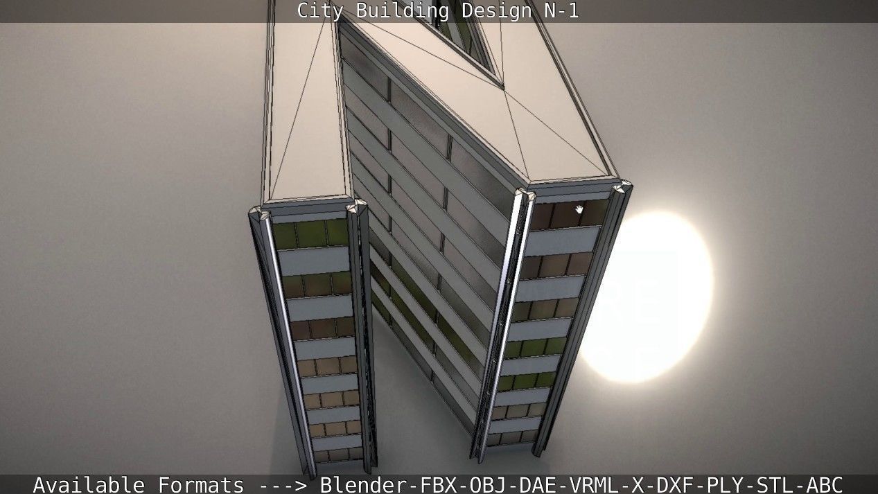 City Building Design N-1 Low-poly 3D model_78