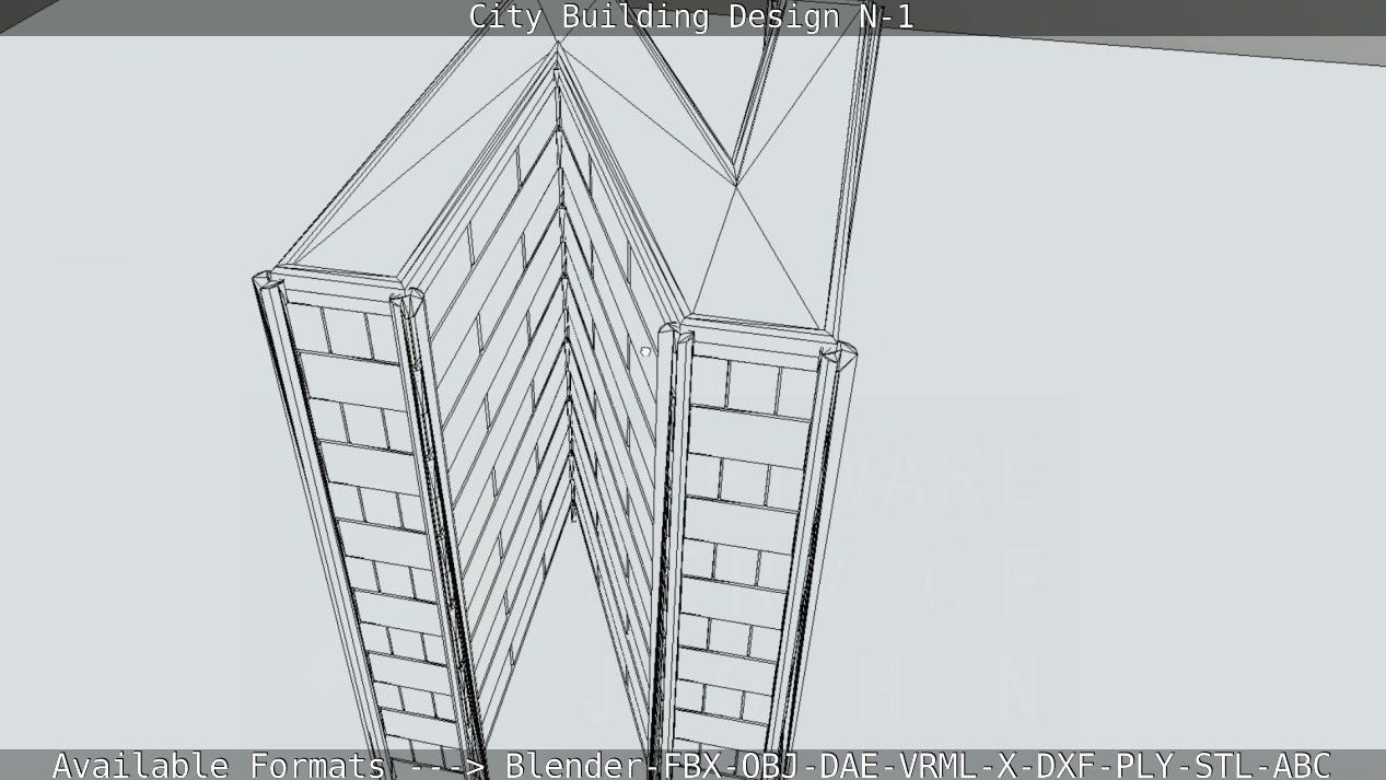 City Building Design N-1 Low-poly 3D model_61