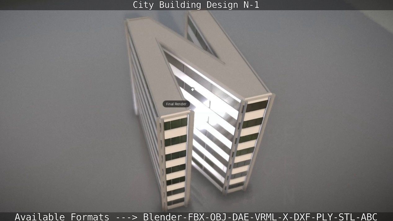 City Building Design N-1 Low-poly 3D model_70