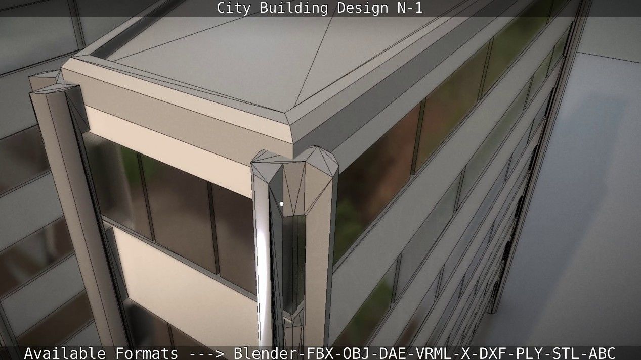 City Building Design N-1 Low-poly 3D model_37