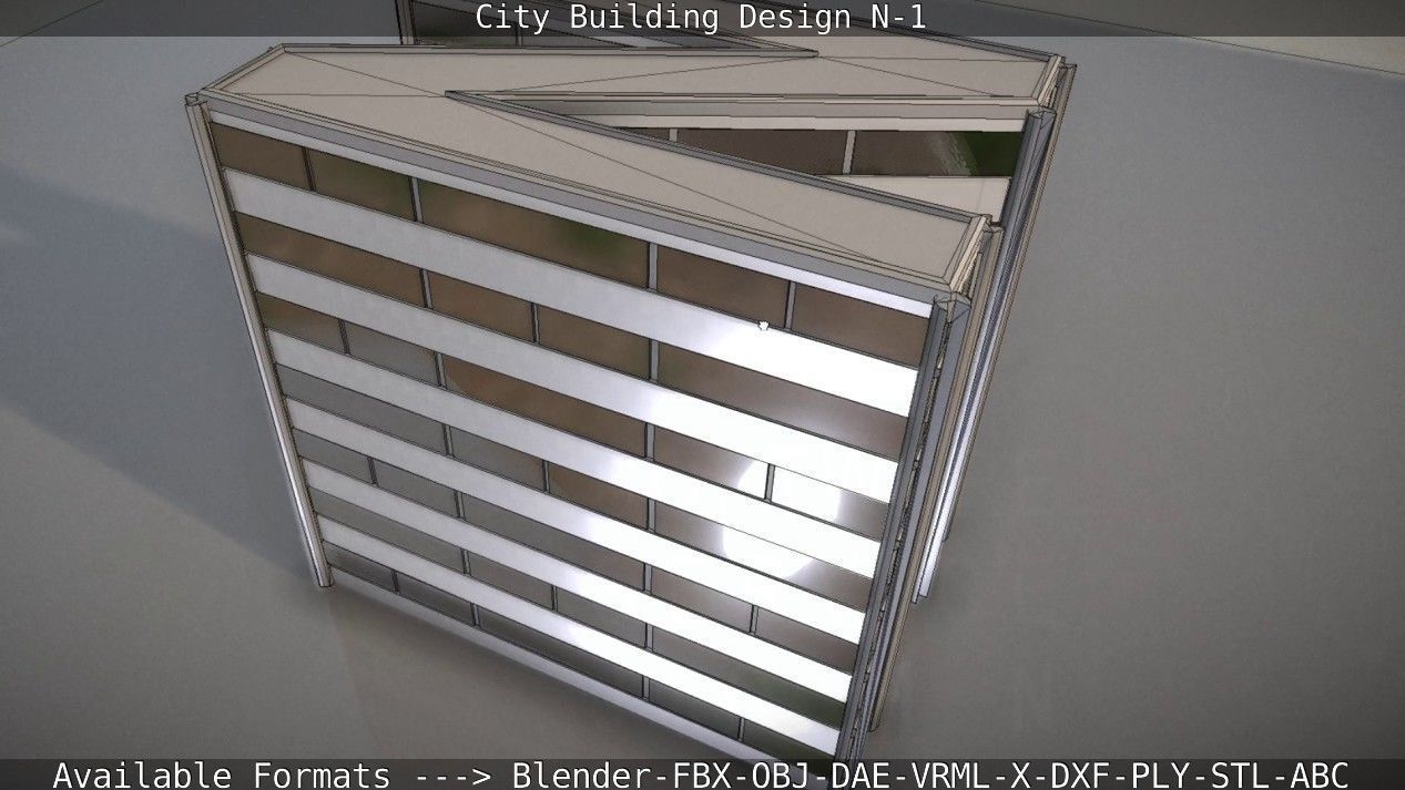 City Building Design N-1 Low-poly 3D model_74