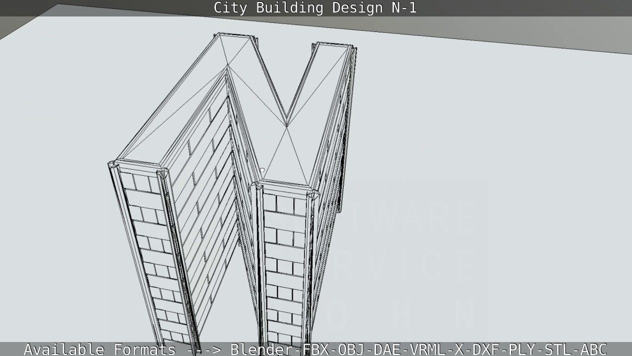 City Building Design N-1 Low-poly 3D model_60