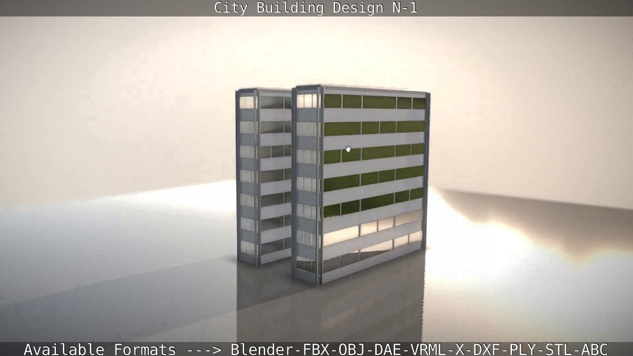 City Building Design N-1 Low-poly 3D model_50