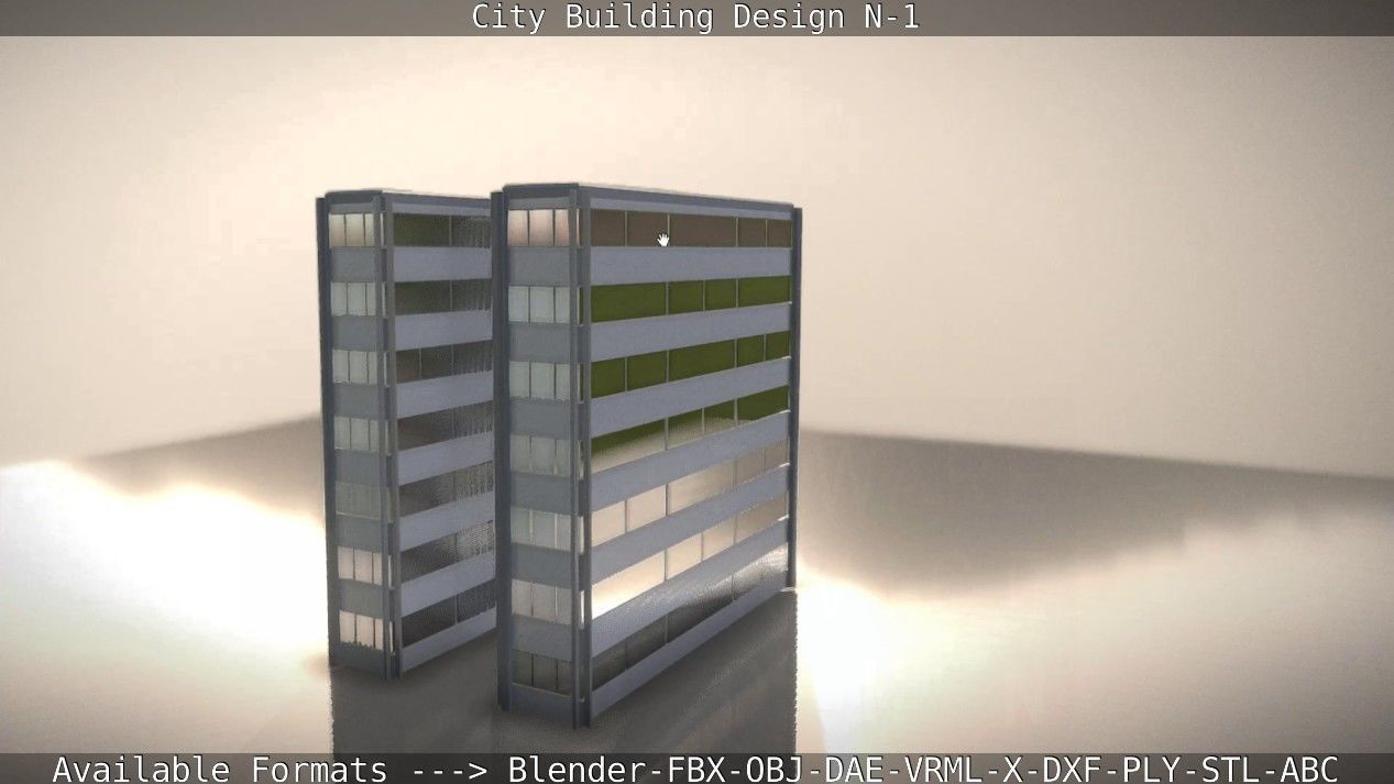 City Building Design N-1 Low-poly 3D model_20