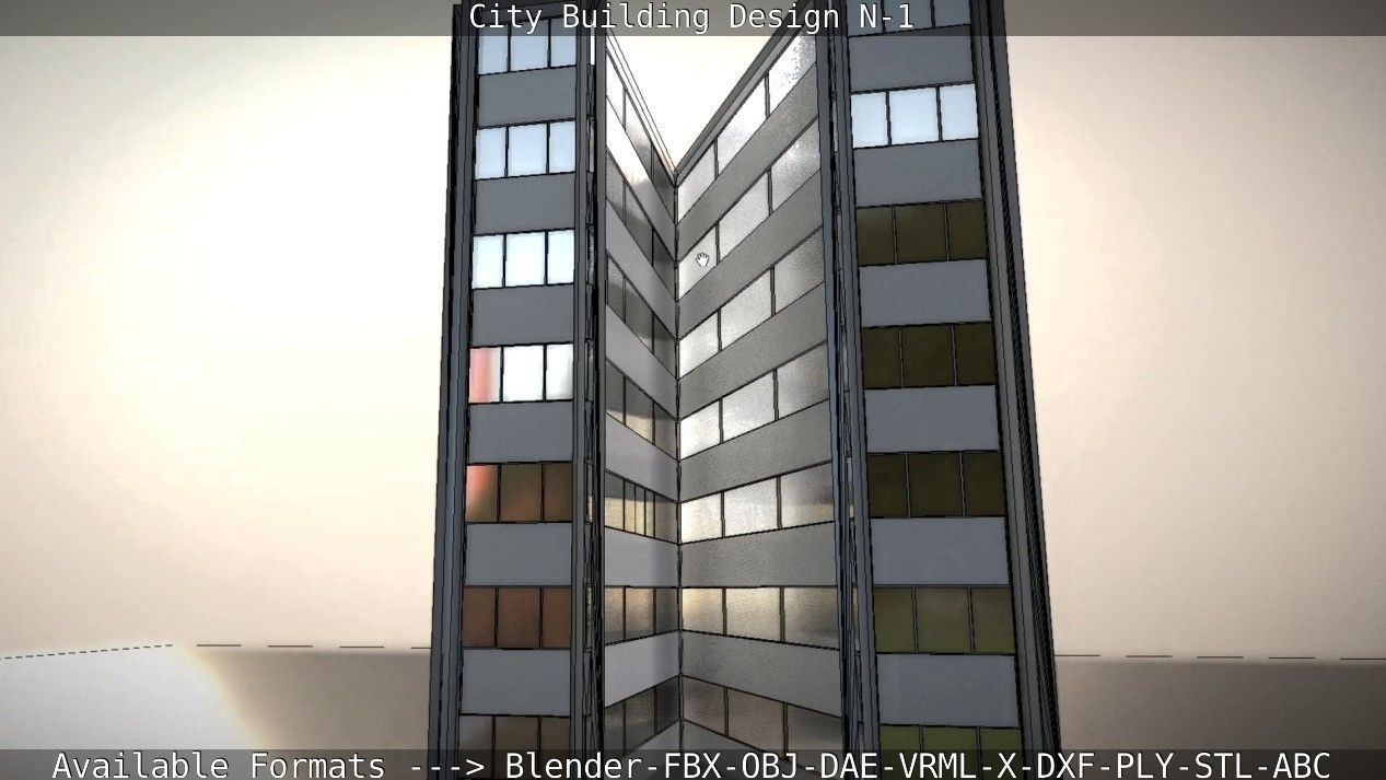 City Building Design N-1 Low-poly 3D model_46