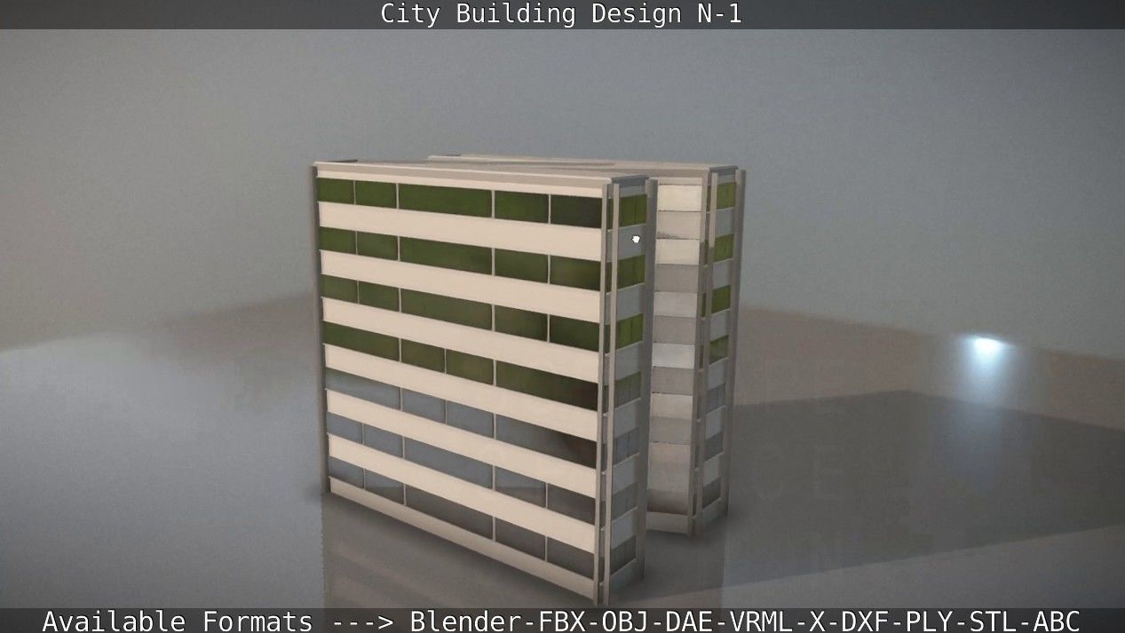 City Building Design N-1 Low-poly 3D model_13