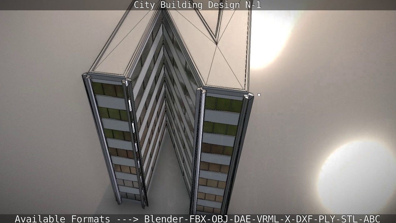 City Building Design N-1 Low-poly 3D model_77