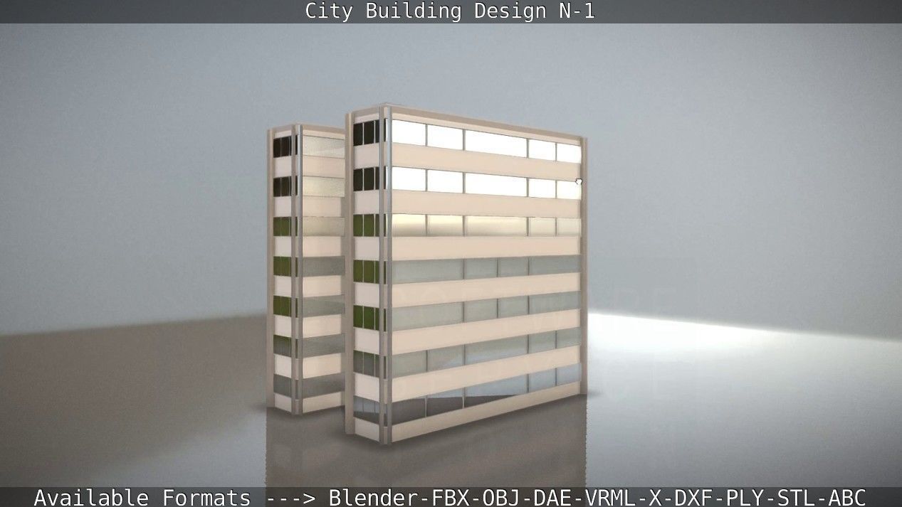 City Building Design N-1 Low-poly 3D model_12