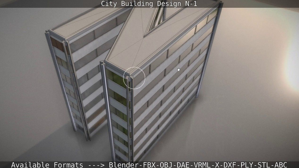 City Building Design N-1 Low-poly 3D model_76
