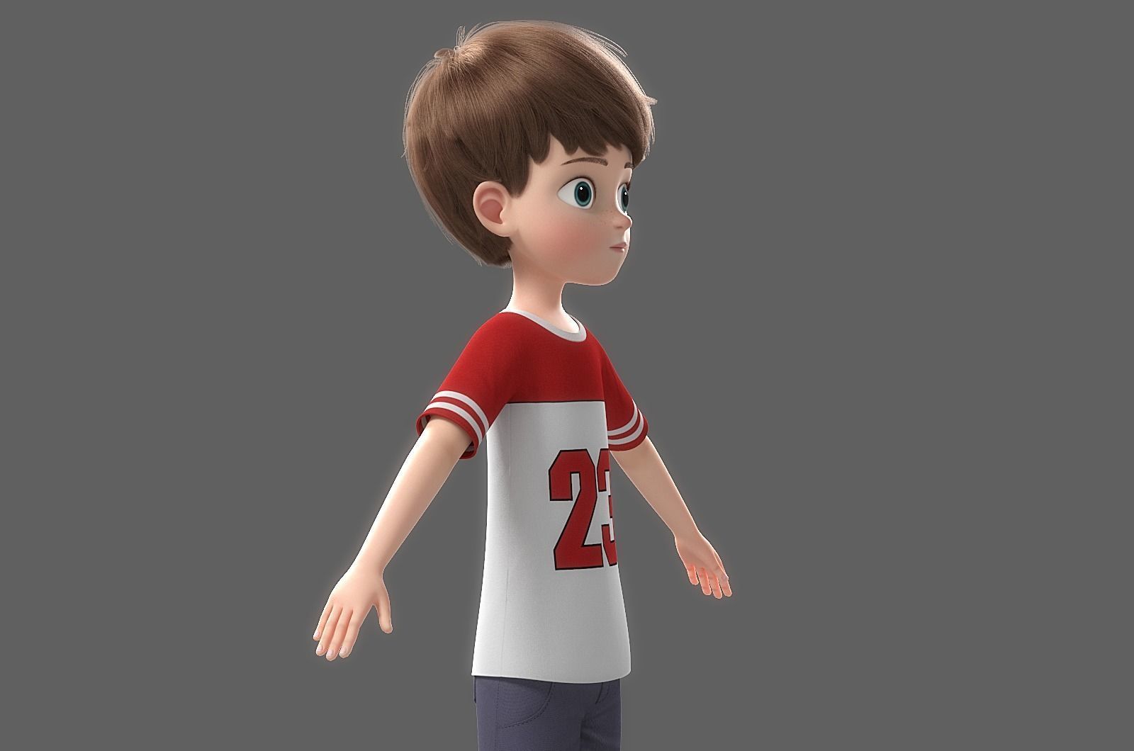Cartoon Boy Rigged 3D model_20